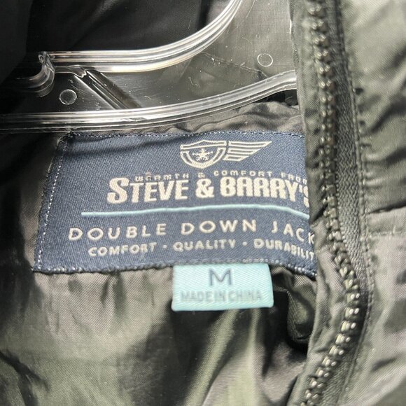Steve & Barry Double Down Puffer Jacket Black Womens Medium Feather Down - Picture 3 of 7